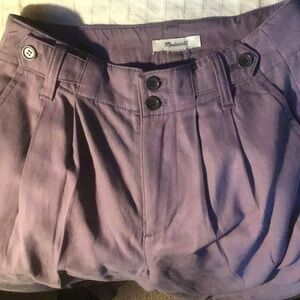 Madewell Harlow Front Pleated Wide Leg Pants, Smokey Grape, Size 00